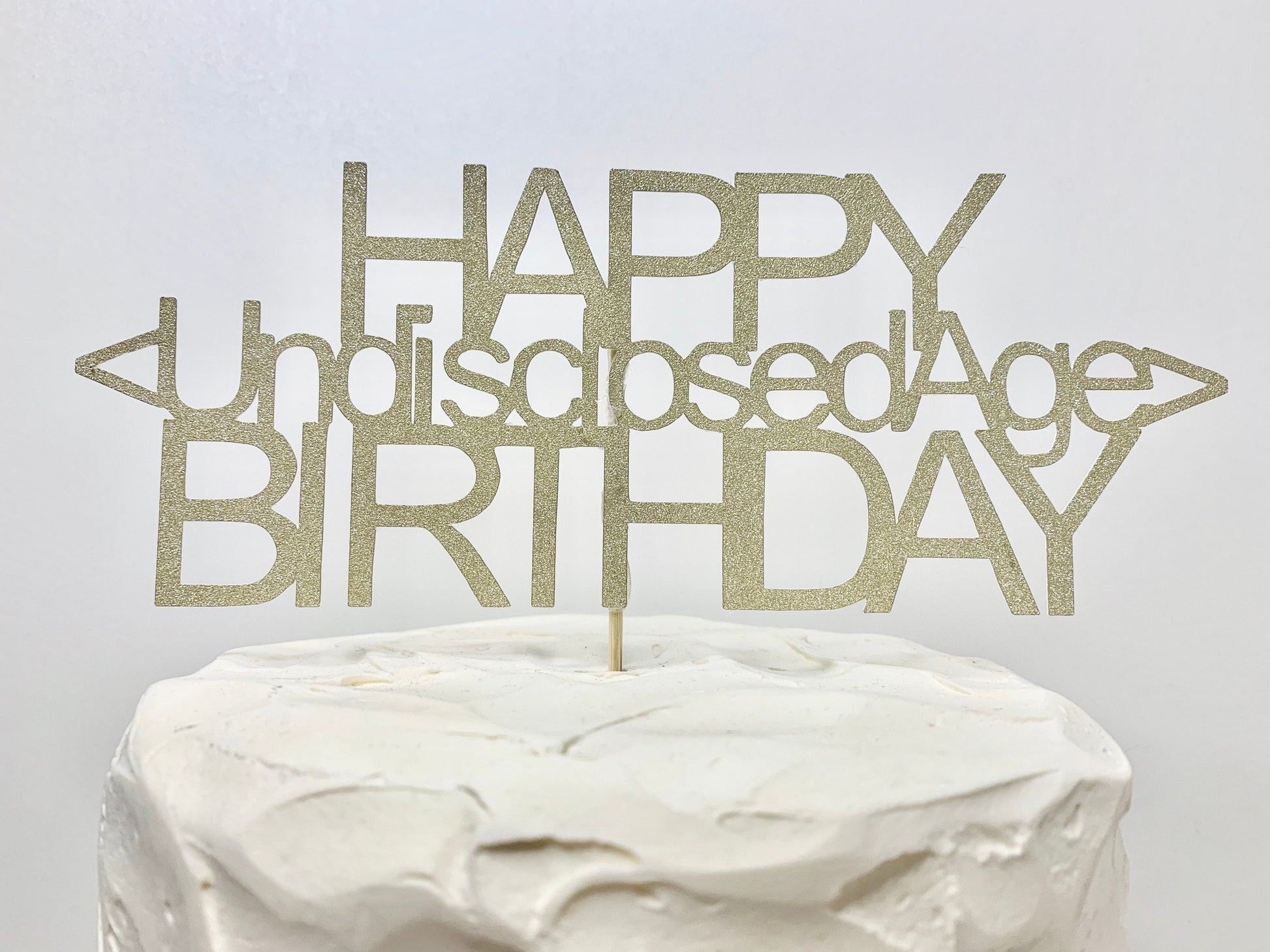 Resplendent Aurora | Happy Birthday Undisclosed Age Cake Topper