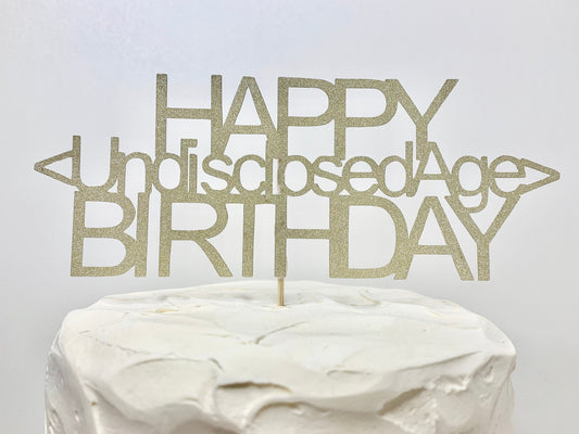 Resplendent Aurora | Happy Birthday Undisclosed Age Cake Topper