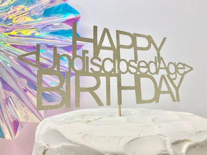 Resplendent Aurora | Happy Birthday Undisclosed Age Cake Topper