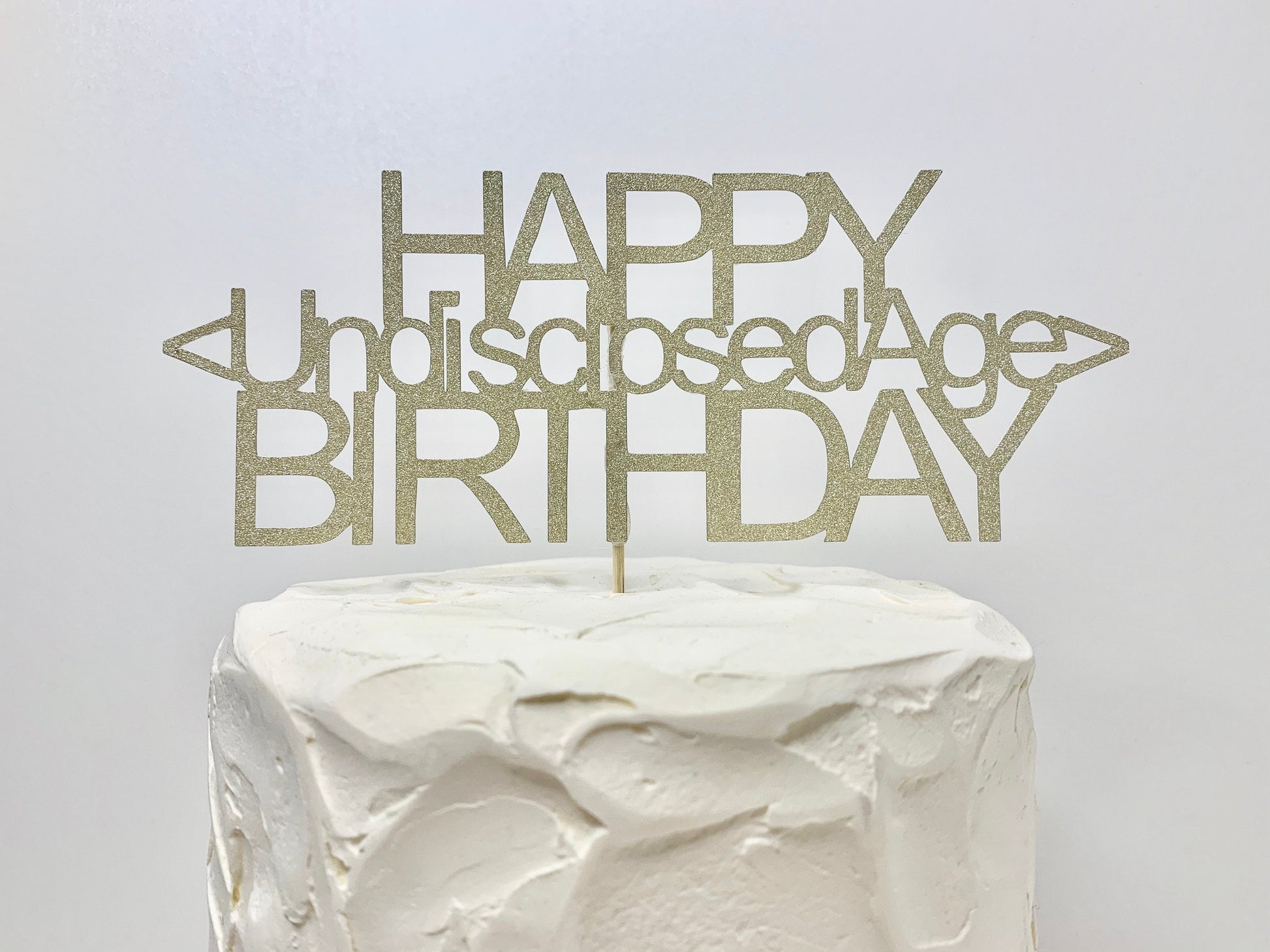 Resplendent Aurora | Happy Birthday Undisclosed Age Cake Topper