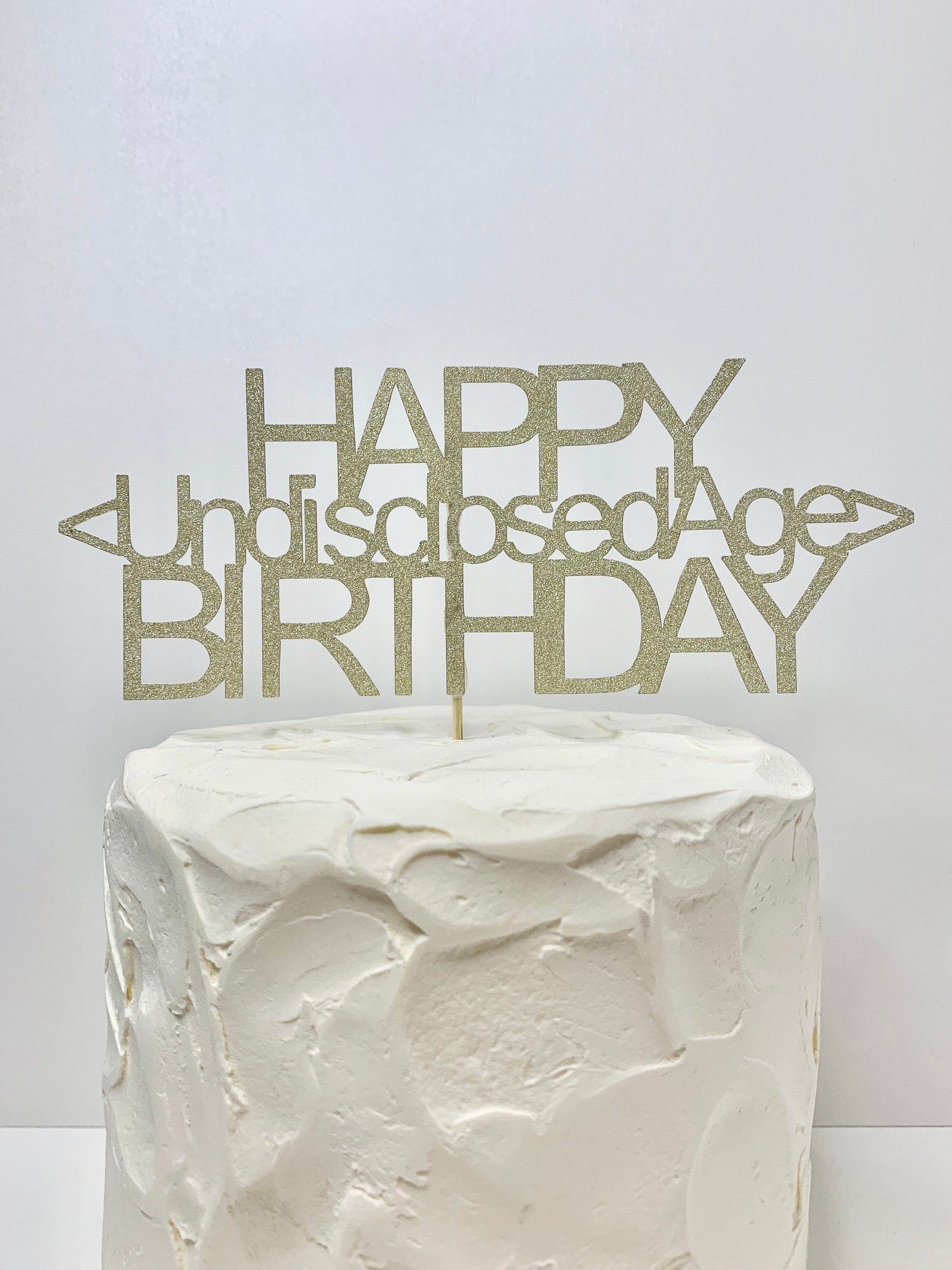 Resplendent Aurora | Happy Birthday Undisclosed Age Cake Topper