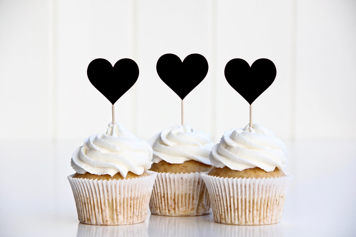 Resplendent Aurora | Heart Wedding Cupcake Cake Toppers, 12 Pack