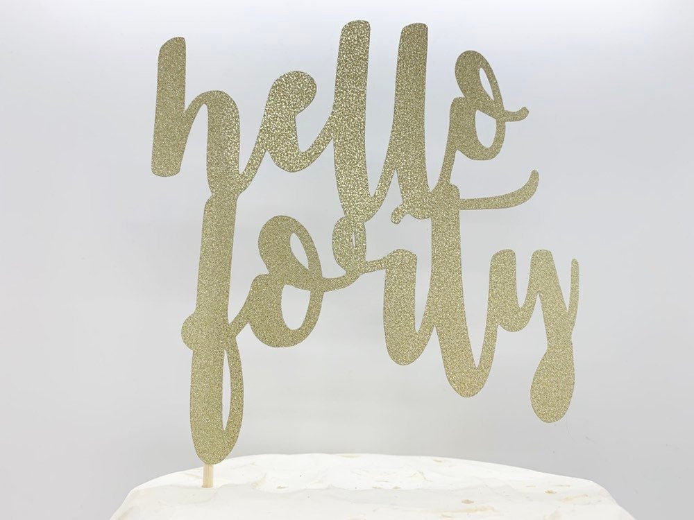 Resplendent Aurora | Hello Forty Birthday Cake Topper