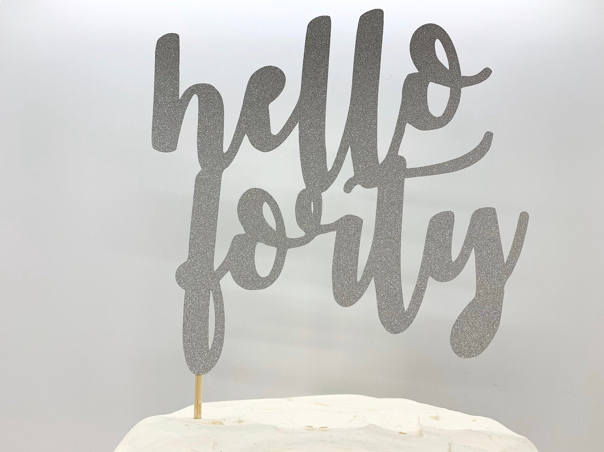 Resplendent Aurora | Hello Forty Birthday Cake Topper