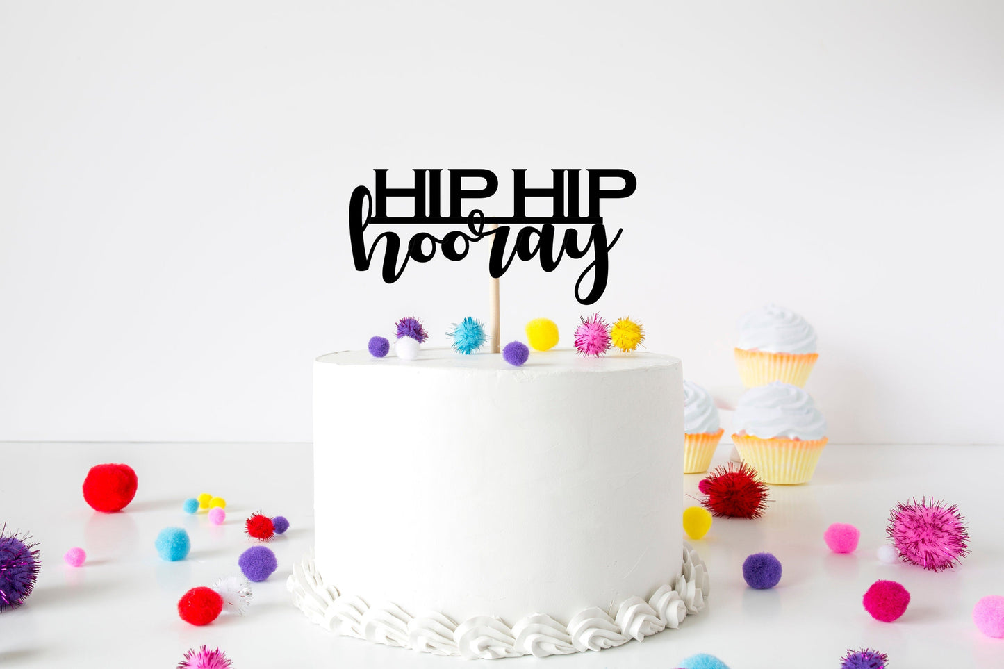 Resplendent Aurora | Hip Hip Hooray Happy Birthday Cake Topper