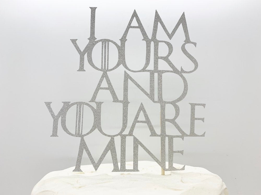 Resplendent Aurora | I am yours and you are mine Wedding Cake Topper