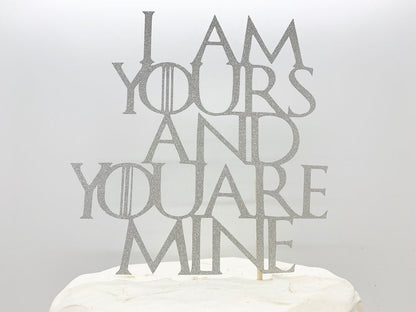 Resplendent Aurora | I am yours and you are mine Wedding Cake Topper