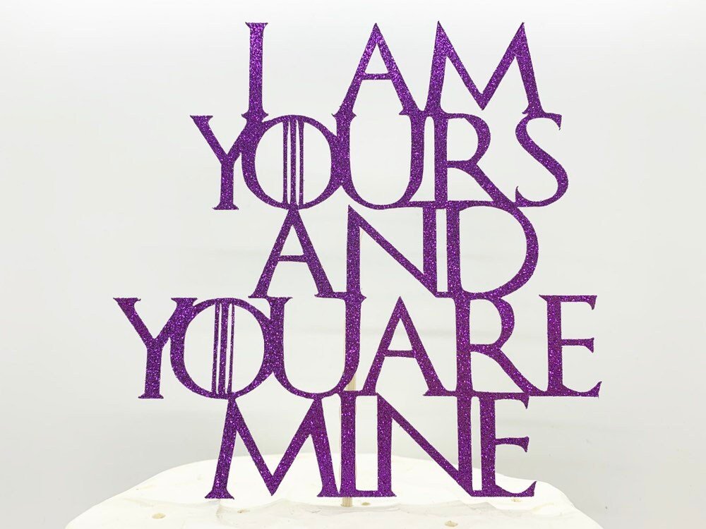 Resplendent Aurora | I am yours and you are mine Wedding Cake Topper