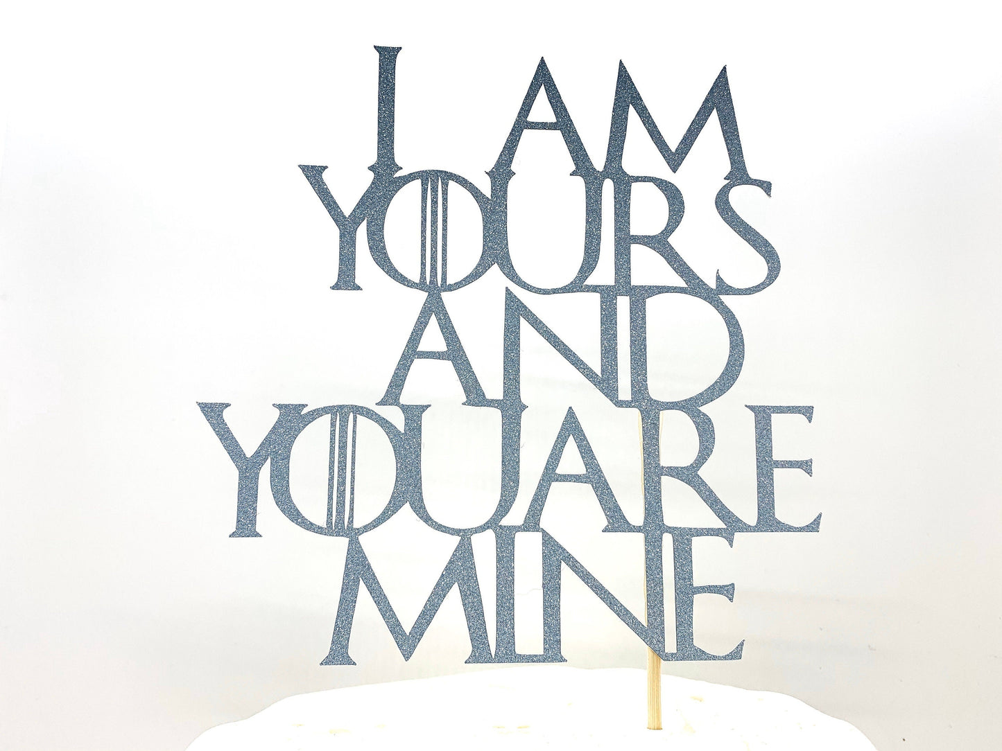 Resplendent Aurora | I am yours and you are mine Wedding Cake Topper