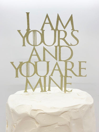 Resplendent Aurora | I am yours and you are mine Wedding Cake Topper