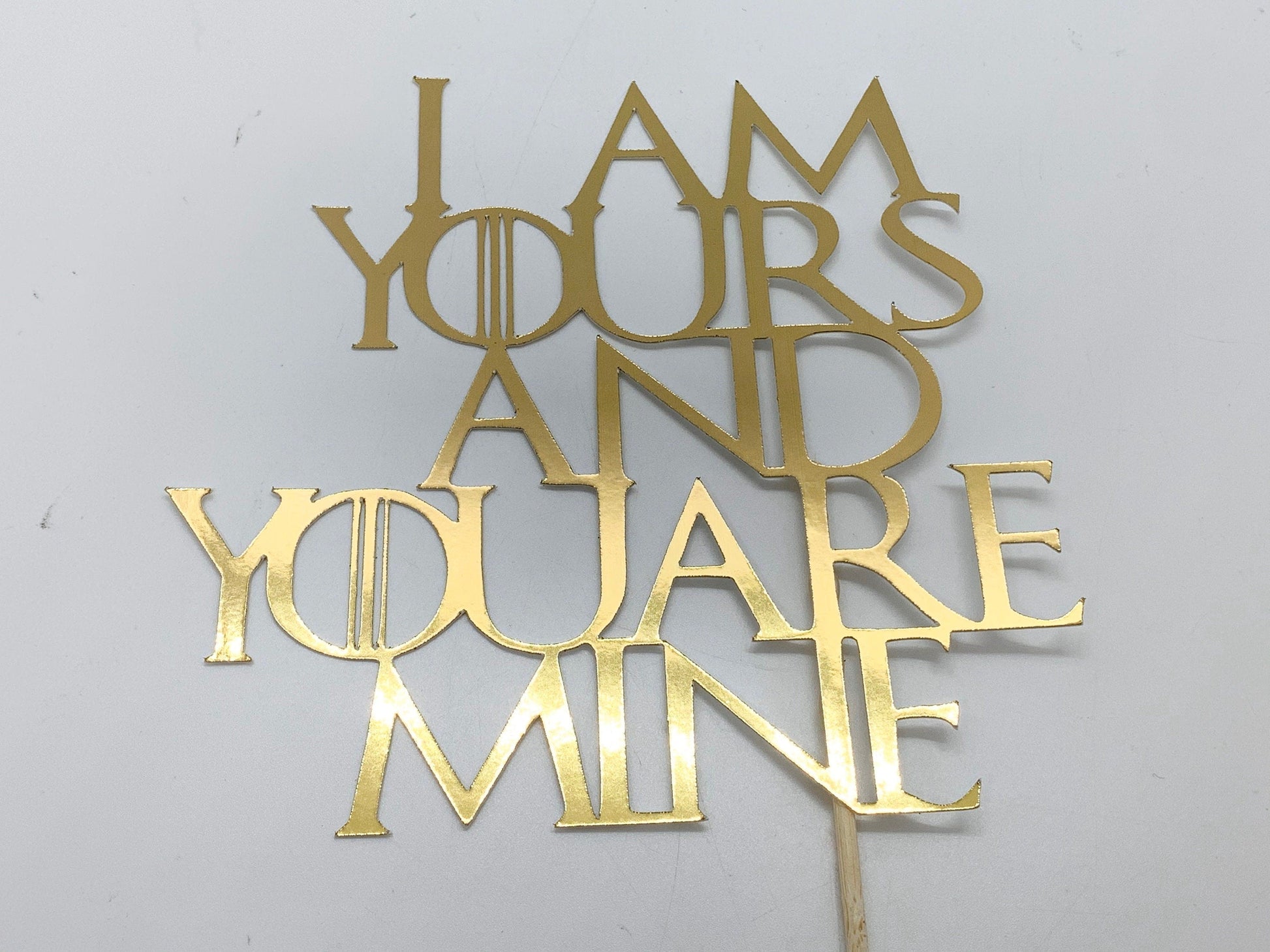 Resplendent Aurora | I am yours and you are mine Wedding Cake Topper