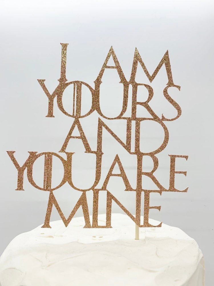 Resplendent Aurora | I am yours and you are mine Wedding Cake Topper