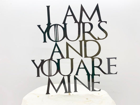 Resplendent Aurora | I am yours and you are mine Wedding Cake Topper