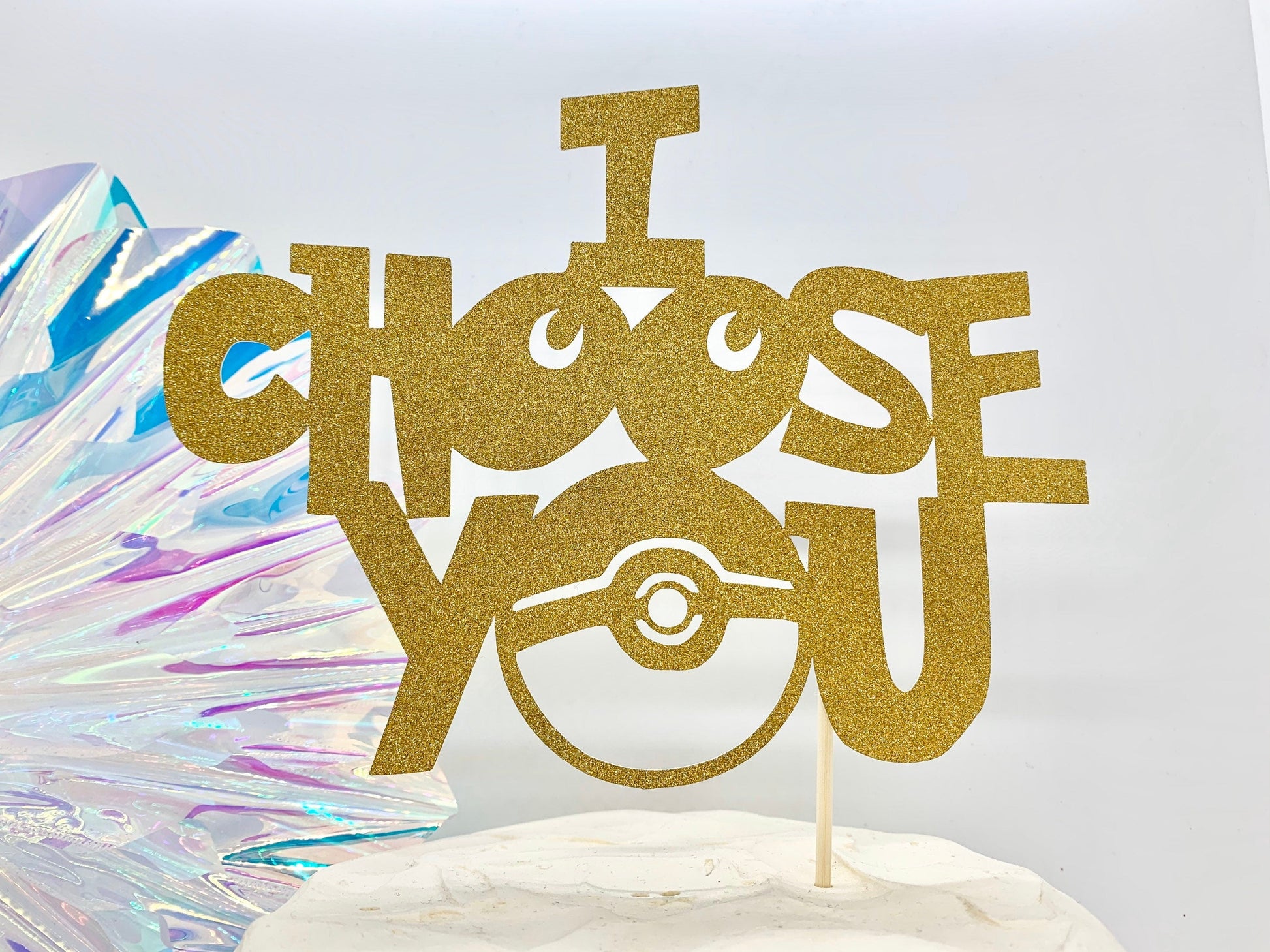 Resplendent Aurora | I Choose You Wedding Cake Topper