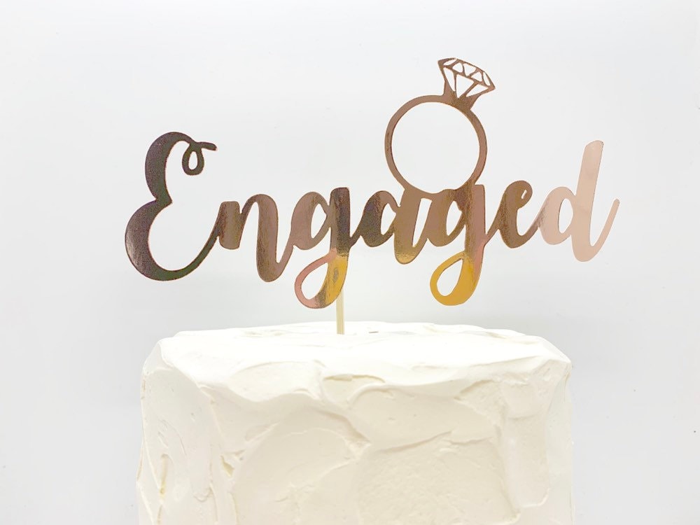 Engaged Engagement Ring Cake Topper digital cut file suitable for Cricut or Silhouette, svg, jpeg, png, pdf - Resplendent Aurora