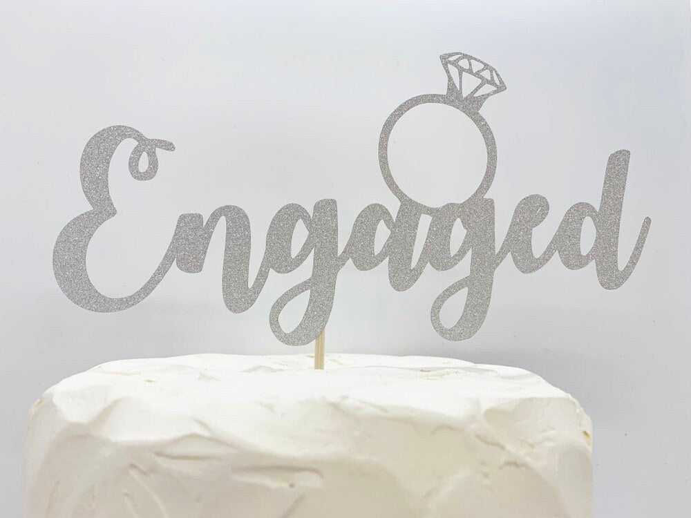 Just Engaged Cake Topper