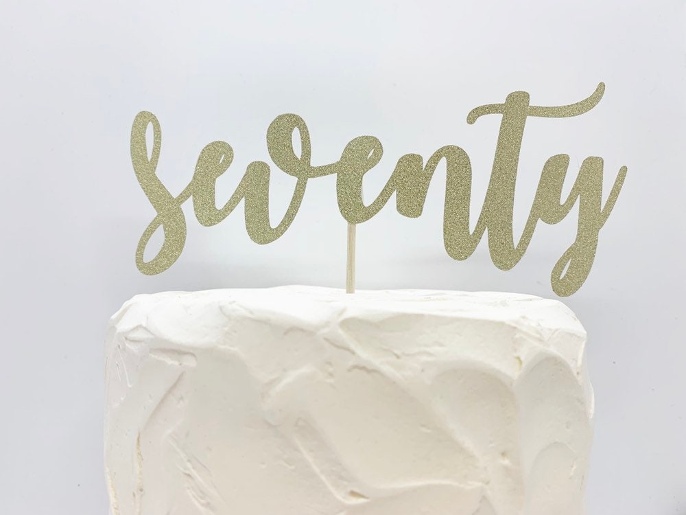 Seventy Age Seventieth 70th Birthday Cake Topper digital cut file suitable for Cricut or Silhouette, svg, jpeg, png, pdf - Resplendent Aurora