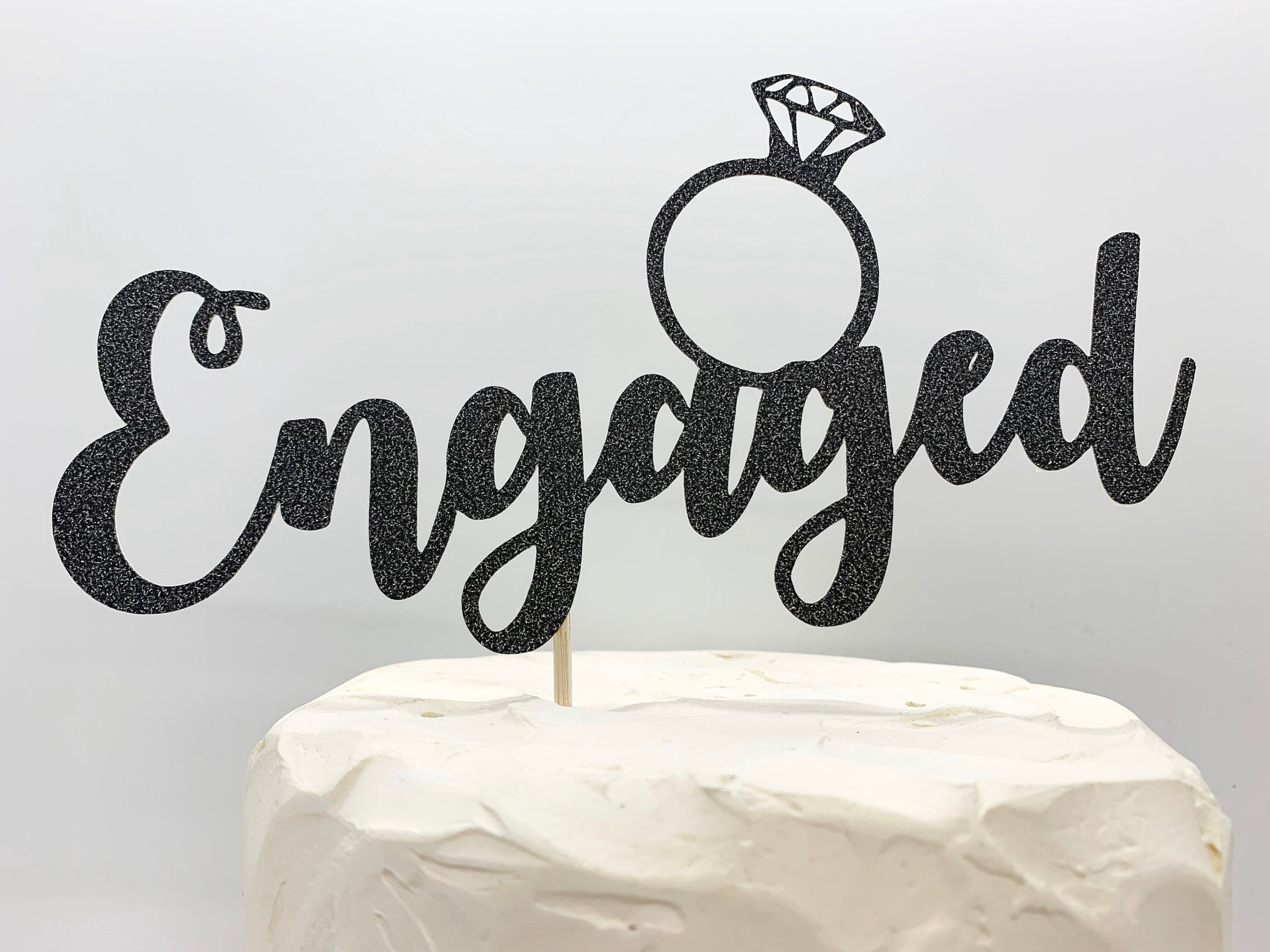 Acrylic Cake Topper Gold | Engaged | Engagement Topper| Wedding cakes| marriage  cakes topper |2mm thickness