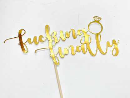 Fucking Finally Engaged Engagement Ring Cake Topper digital cut file suitable for Cricut or Silhouette, svg, jpeg, png, pdf - Resplendent Aurora