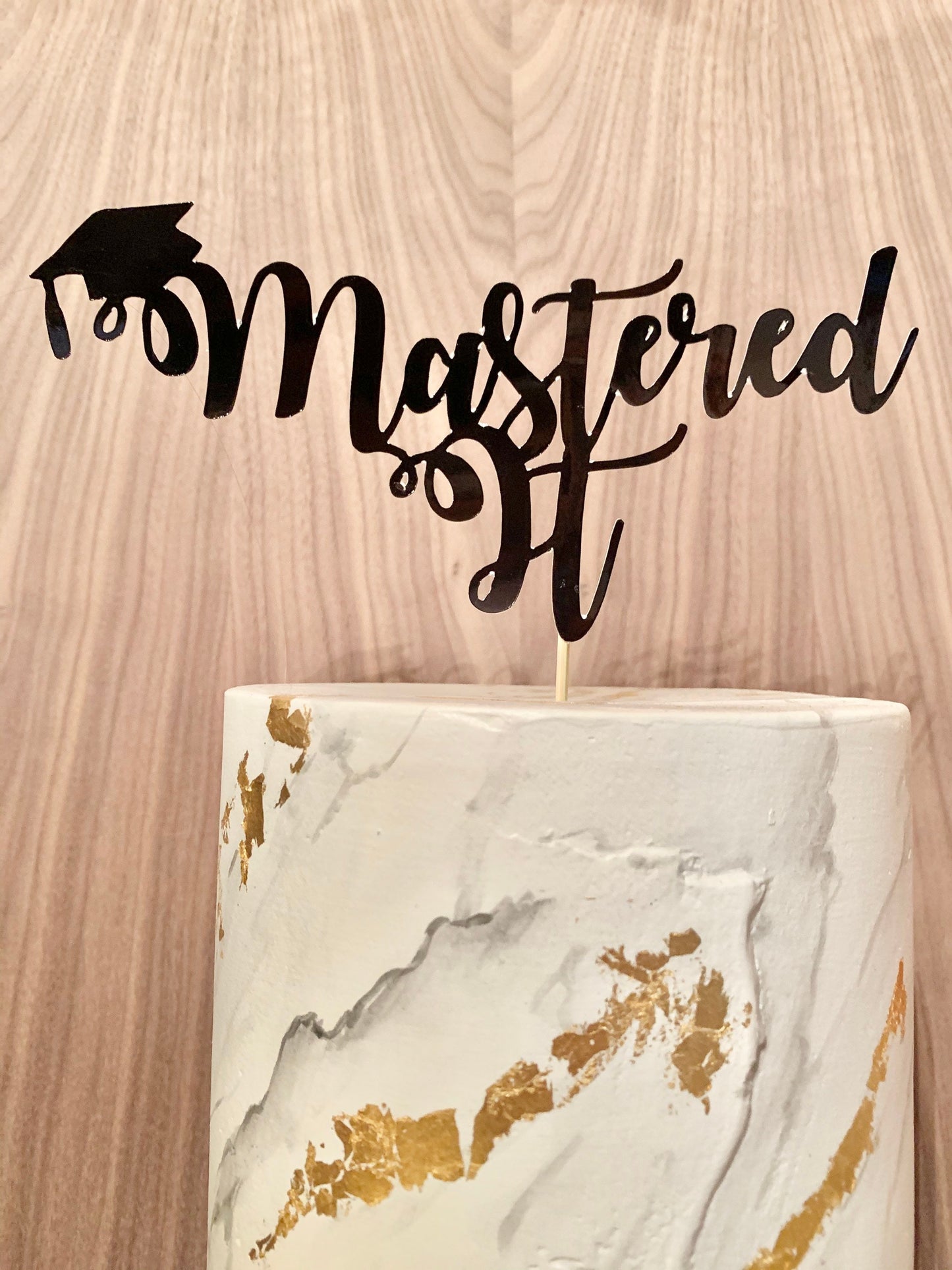 Mastered It Masters Degree Graduation Cake Topper digital cut file suitable for Cricut or Silhouette, svg, jpeg, png, pdf - Resplendent Aurora