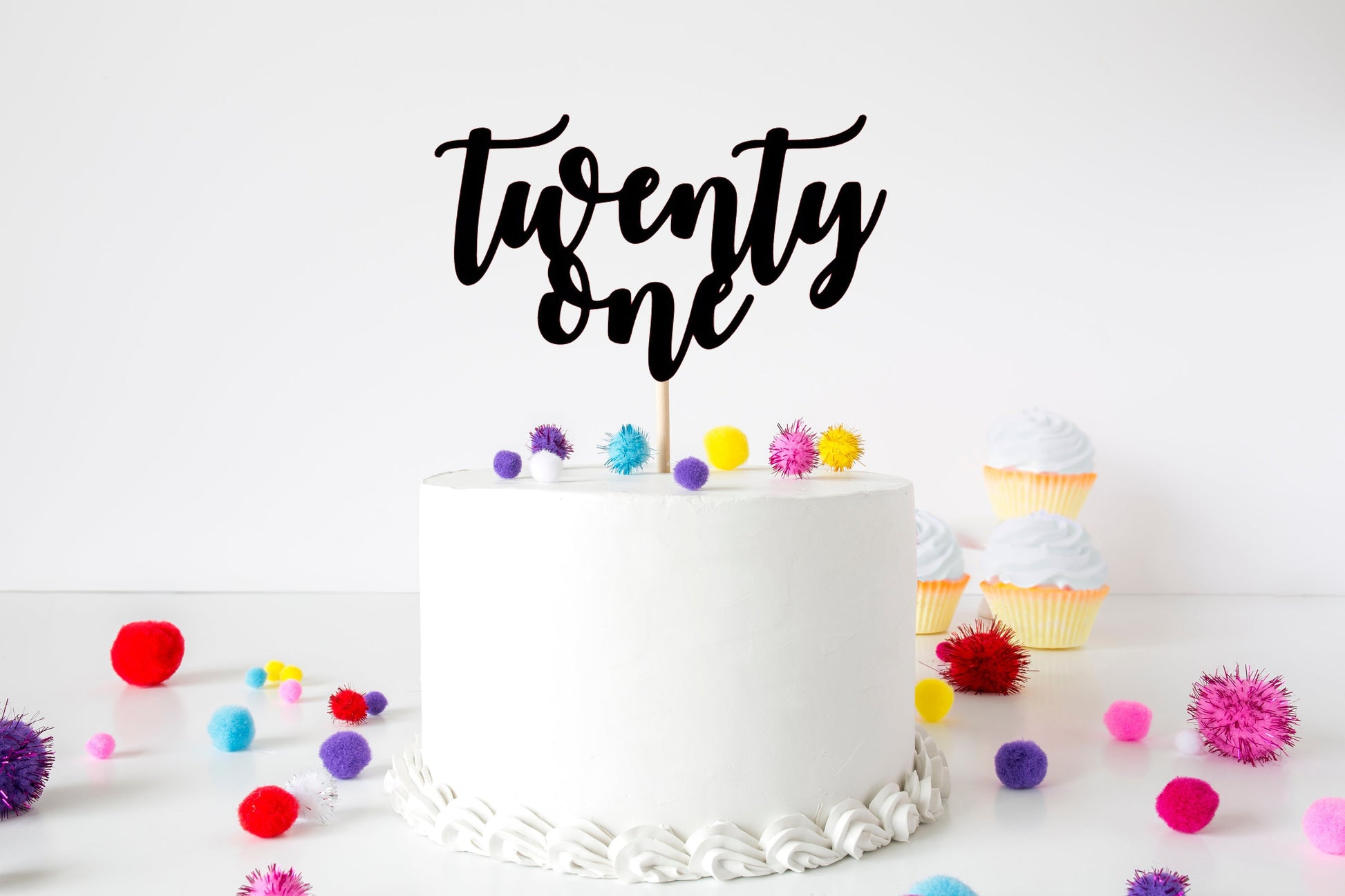 Twenty One Age Birthday Cake Topper digital cut file suitable for Cricut or Silhouette, svg, jpeg, png, pdf - Resplendent Aurora