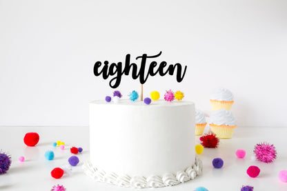 Eighteen Age 18th Eighteenth Birthday Cake Topper digital cut file suitable for Cricut or Silhouette, svg, jpeg, png, pdf - Resplendent Aurora