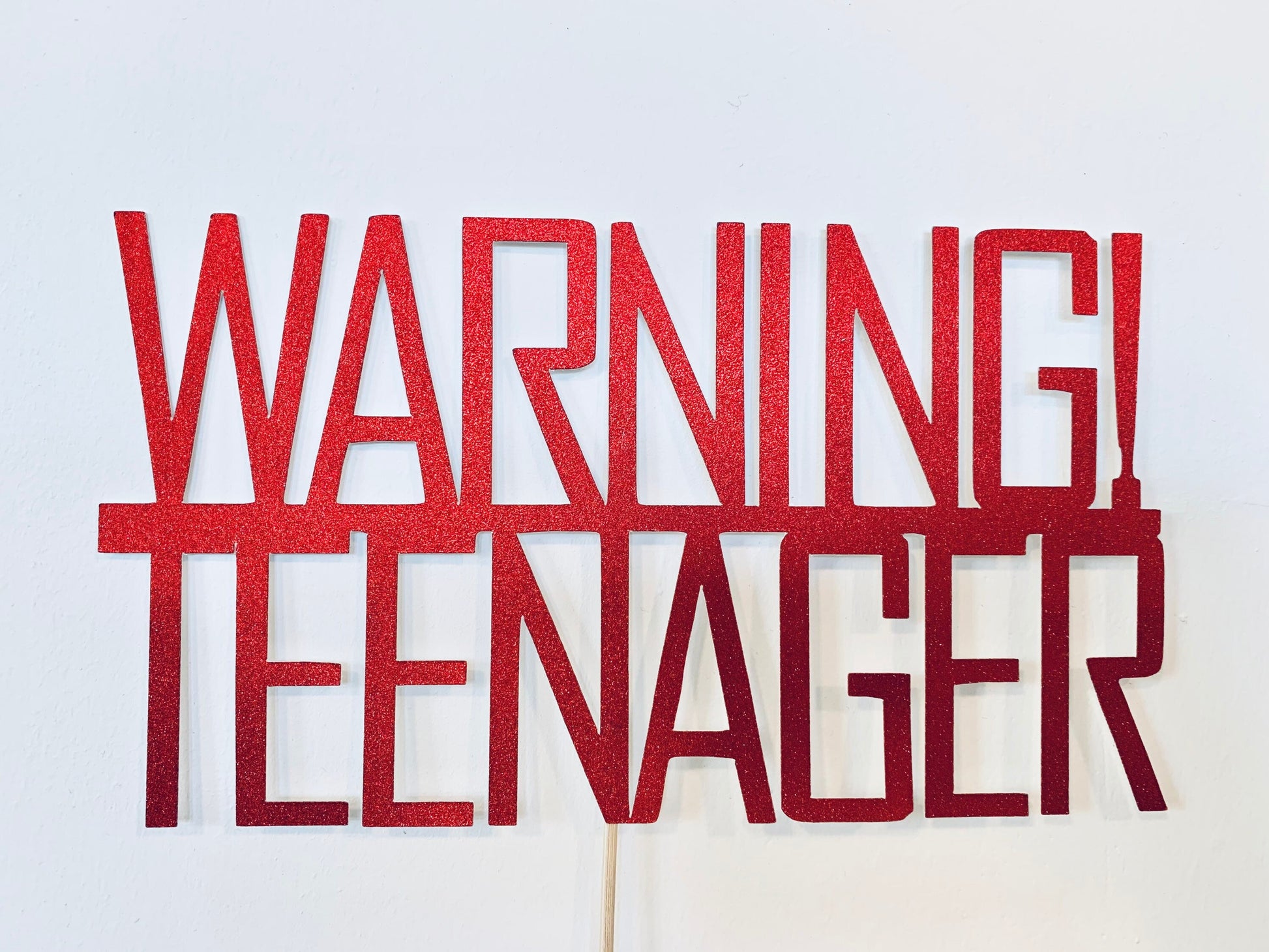 Warning Teenager Happy Birthday Cake Topper digital cut file suitable for Cricut or Silhouette, svg, jpeg, png, pdf - Resplendent Aurora