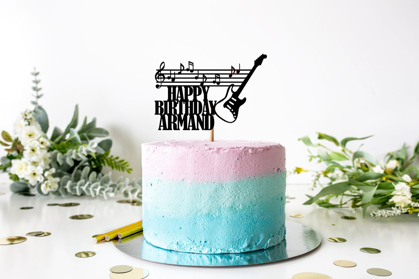 Resplendent Aurora | Electric Guitar Music Happy Birthday cut file suitable for Cricut or Silhouette, svg, jpeg, png, pdf