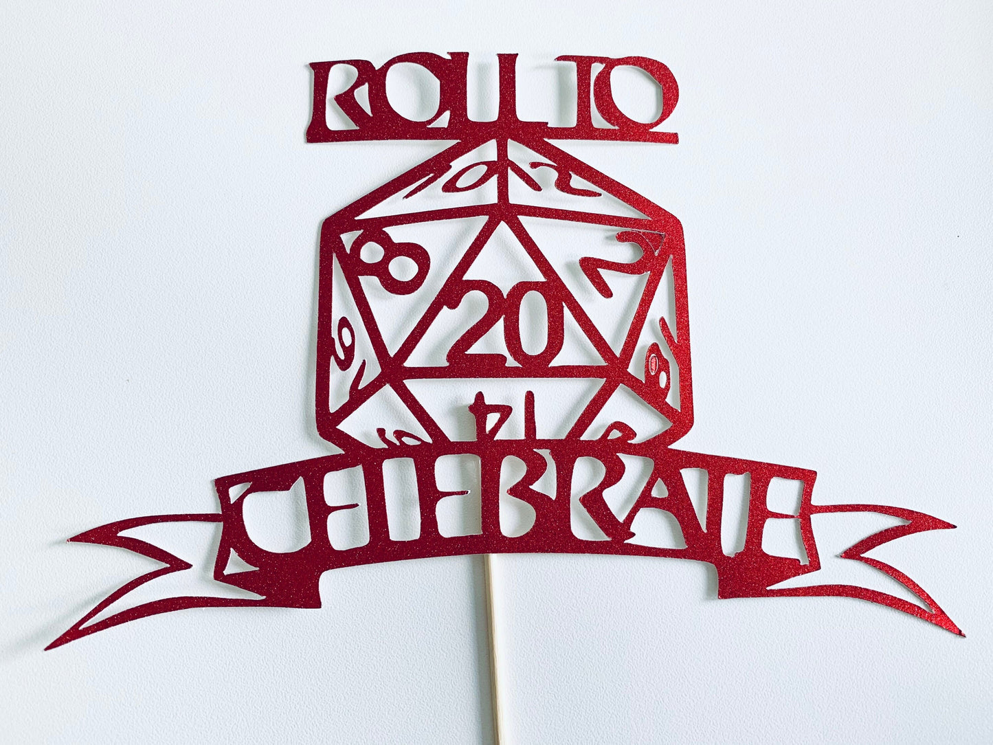 Roll To Celebrate D&D birthday cake topper digital download for Cricut or Silhouette, png, svg, jpeg, pdf cut files - Resplendent Aurora