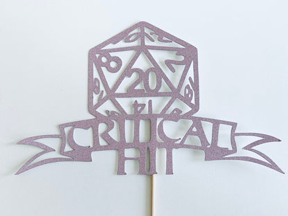 Critical Hit D&D birthday cake topper digital download for Cricut or Silhouette, svg, png, jpeg and pdf files - Resplendent Aurora