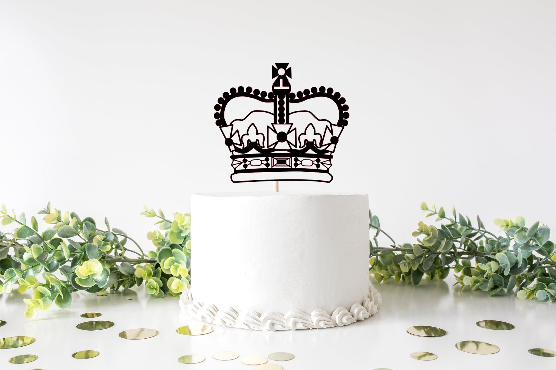 Resplendent Aurora | King Queen Crown birthday cake topper, coronation cake topper