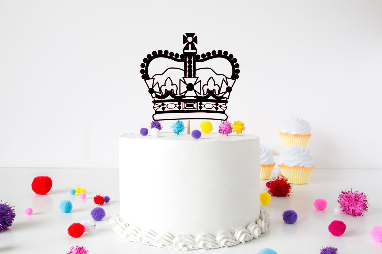 Resplendent Aurora | King Queen Crown birthday cake topper, coronation cake topper