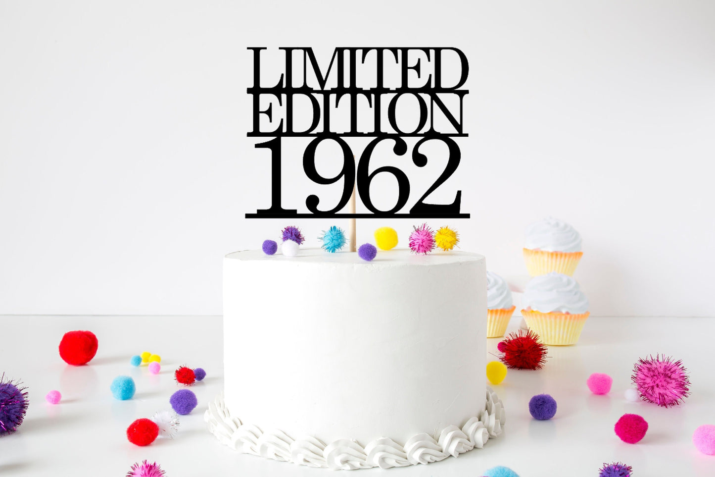 Limited Edition 1962 Sixty 60th birthday cake topper cut file suitable for Cricut or Silhouette, svg, jpeg, png, pdf - Resplendent Aurora