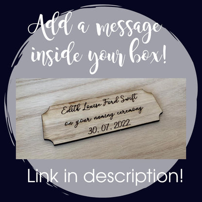 Large Personalised Engraved Wooden Baby Keepsake Memory Box with Stars - Resplendent Aurora