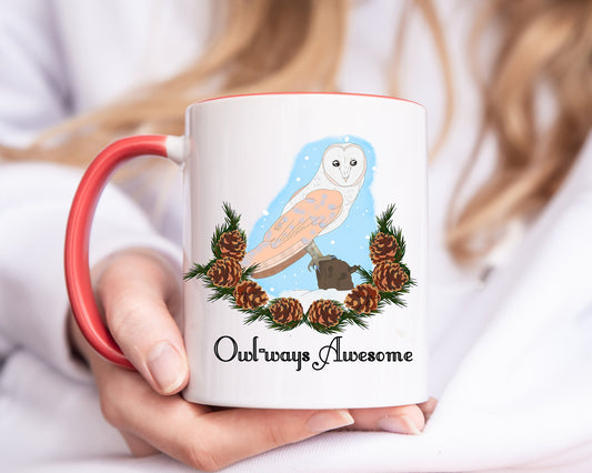 Owl-ways Awesome Owl Woodland Animal Bird Mug - Resplendent Aurora