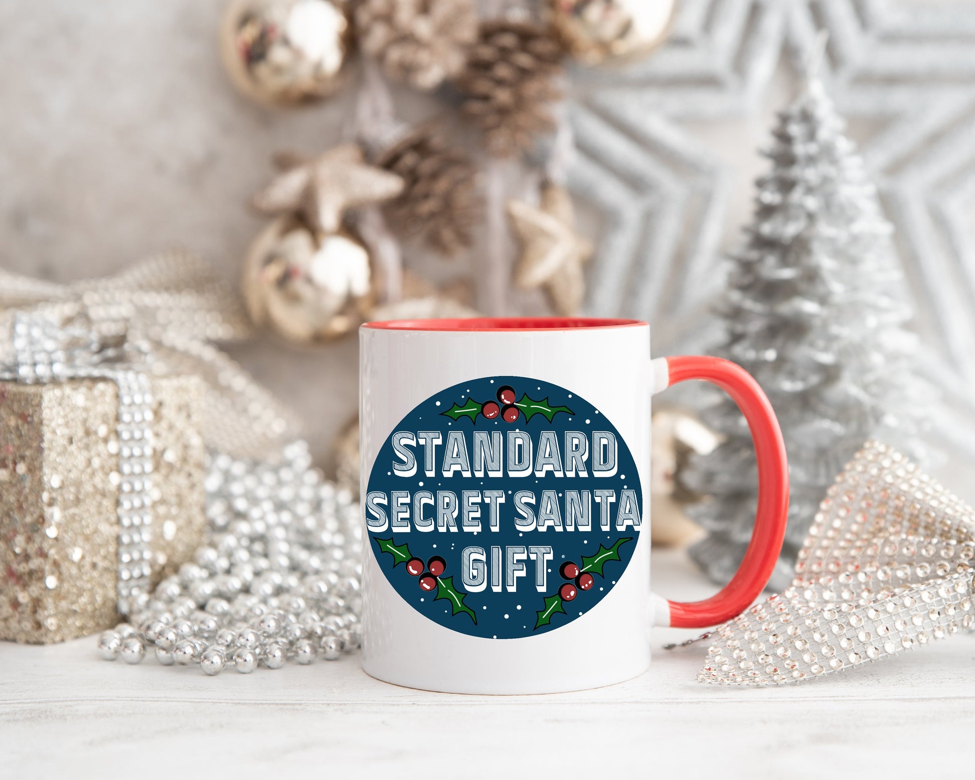 Standard Secret Santa Christmas Mug - Resplendent Aurora