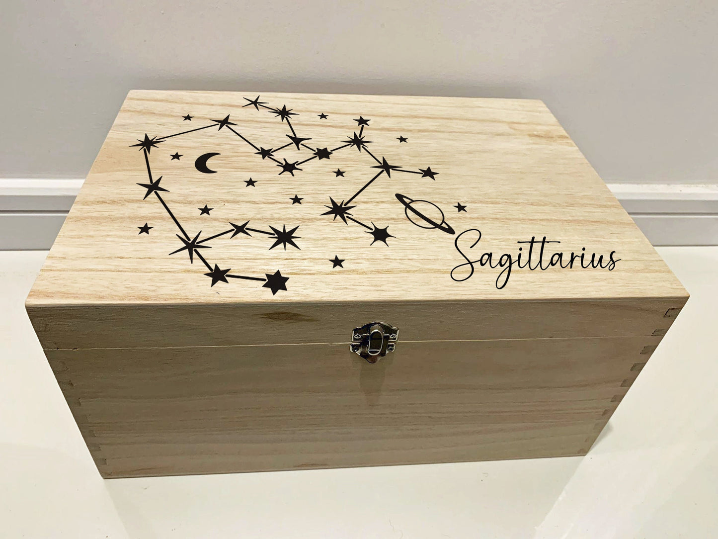 Resplendent Aurora | Personalised Childrens Keepsake Box with Zodiac Star Signs