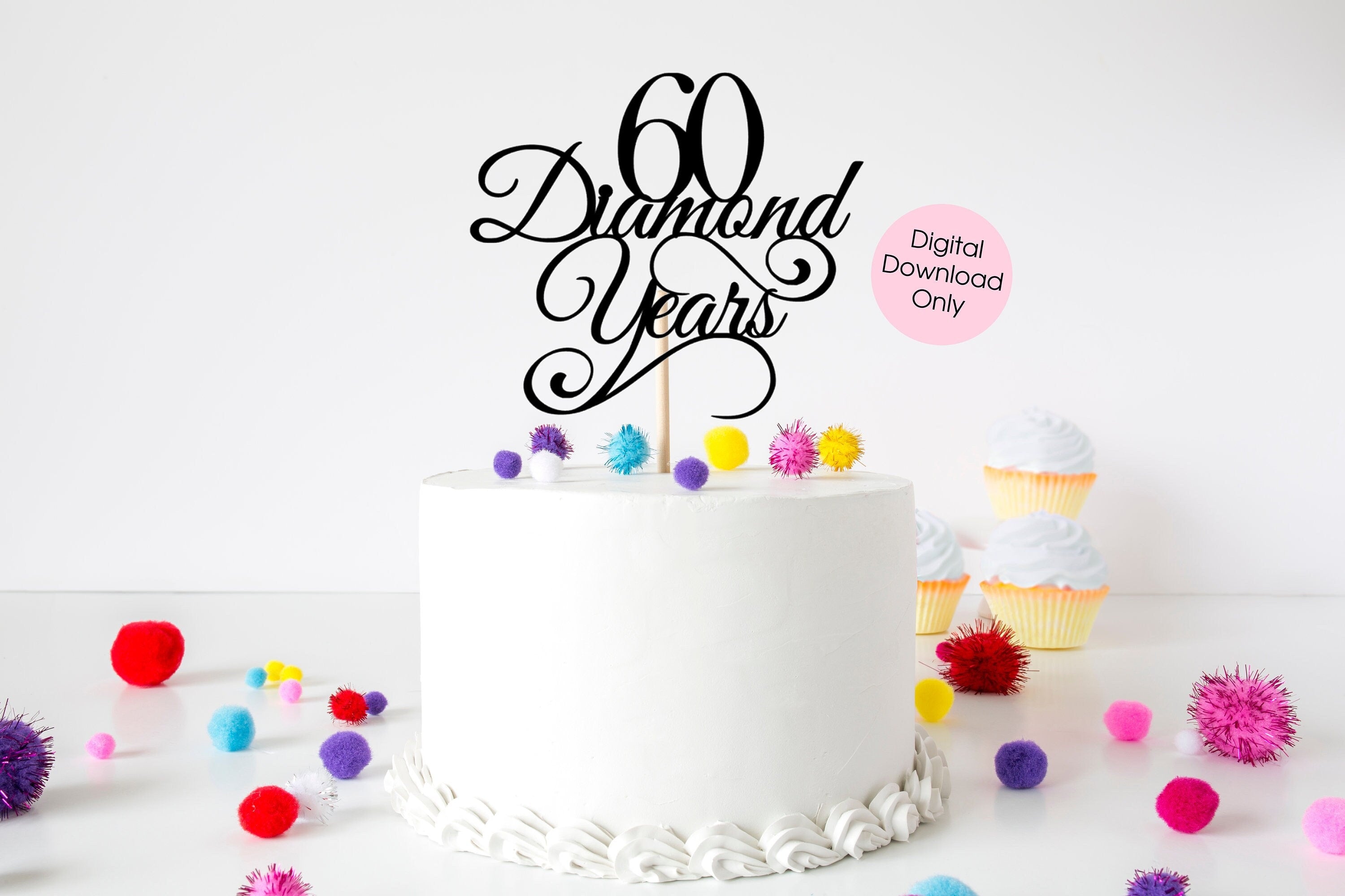 Sixty 60th Birthday Cake Topper - Style 1 - Letterfy