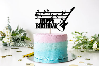 Electric Guitar Music Happy Birthday digital cut file suitable for Cricut or Silhouette, svg, jpeg, png, pdf - Resplendent Aurora