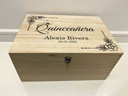 Resplendent Aurora | Personalised Quinceanera Keepsake Box for 15th Birthday