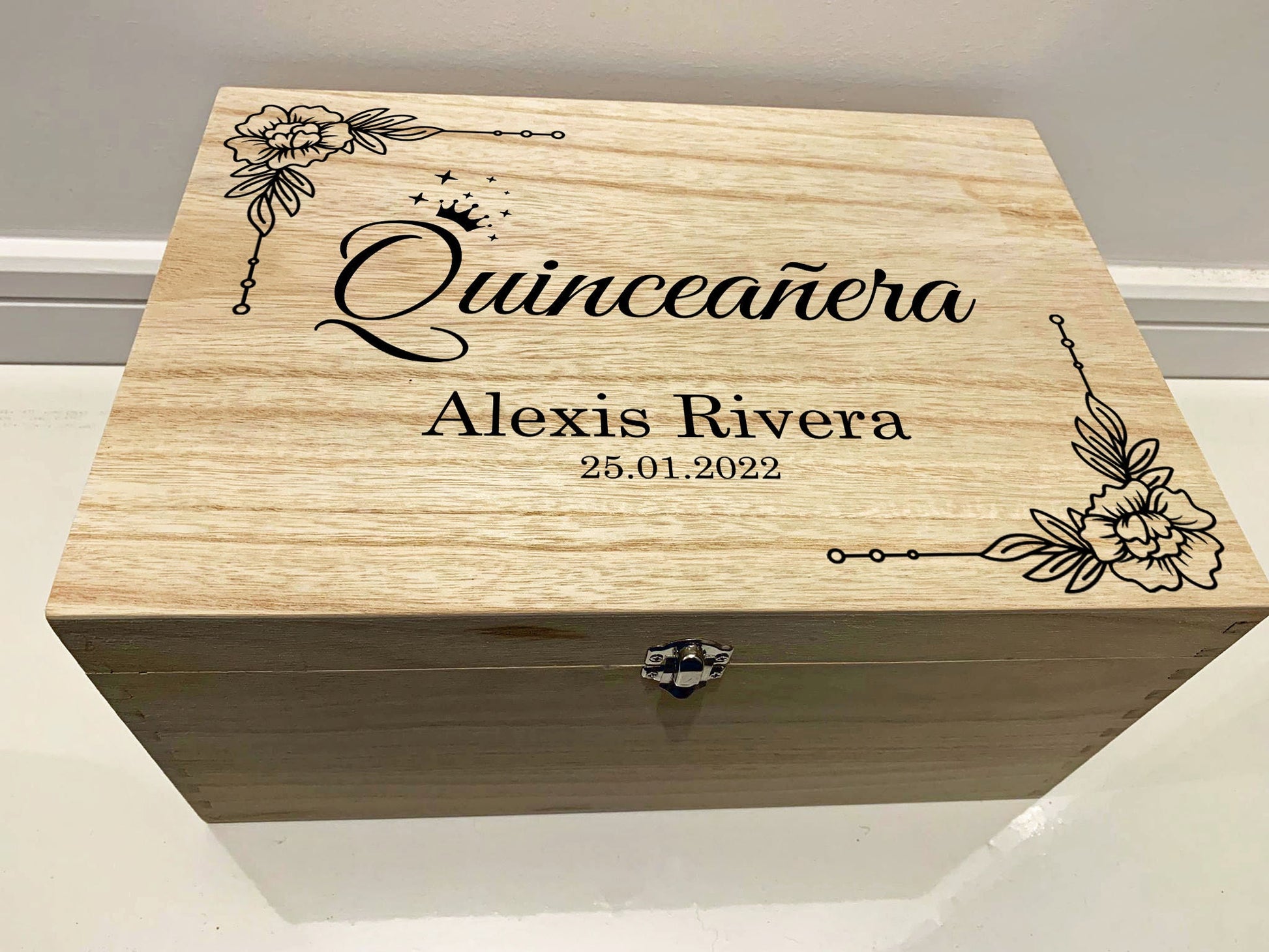 Resplendent Aurora | Personalised Quinceanera Keepsake Box for 15th Birthday