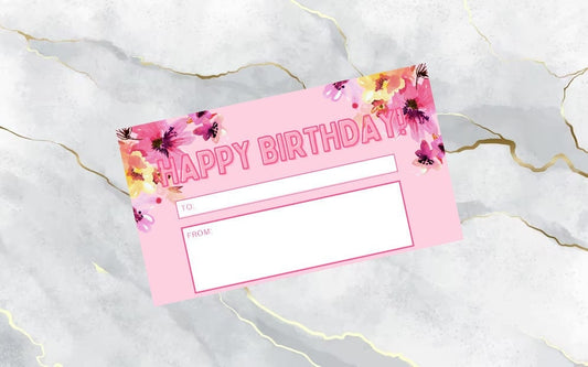 Printable Gift Tag Gift Voucher Happy Birthday digital file to print at home - Resplendent Aurora