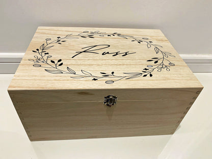 Resplendent Aurora | Personalised Keepsake Box with Berries and Leaves