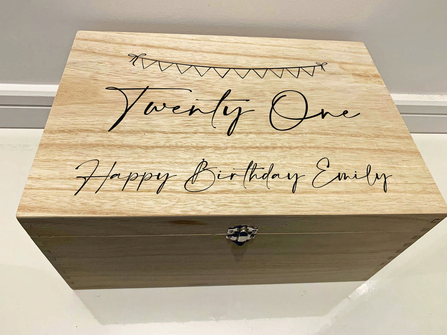 Resplendent Aurora | Personalised Happy Birthday Keepsake Box with Bunting