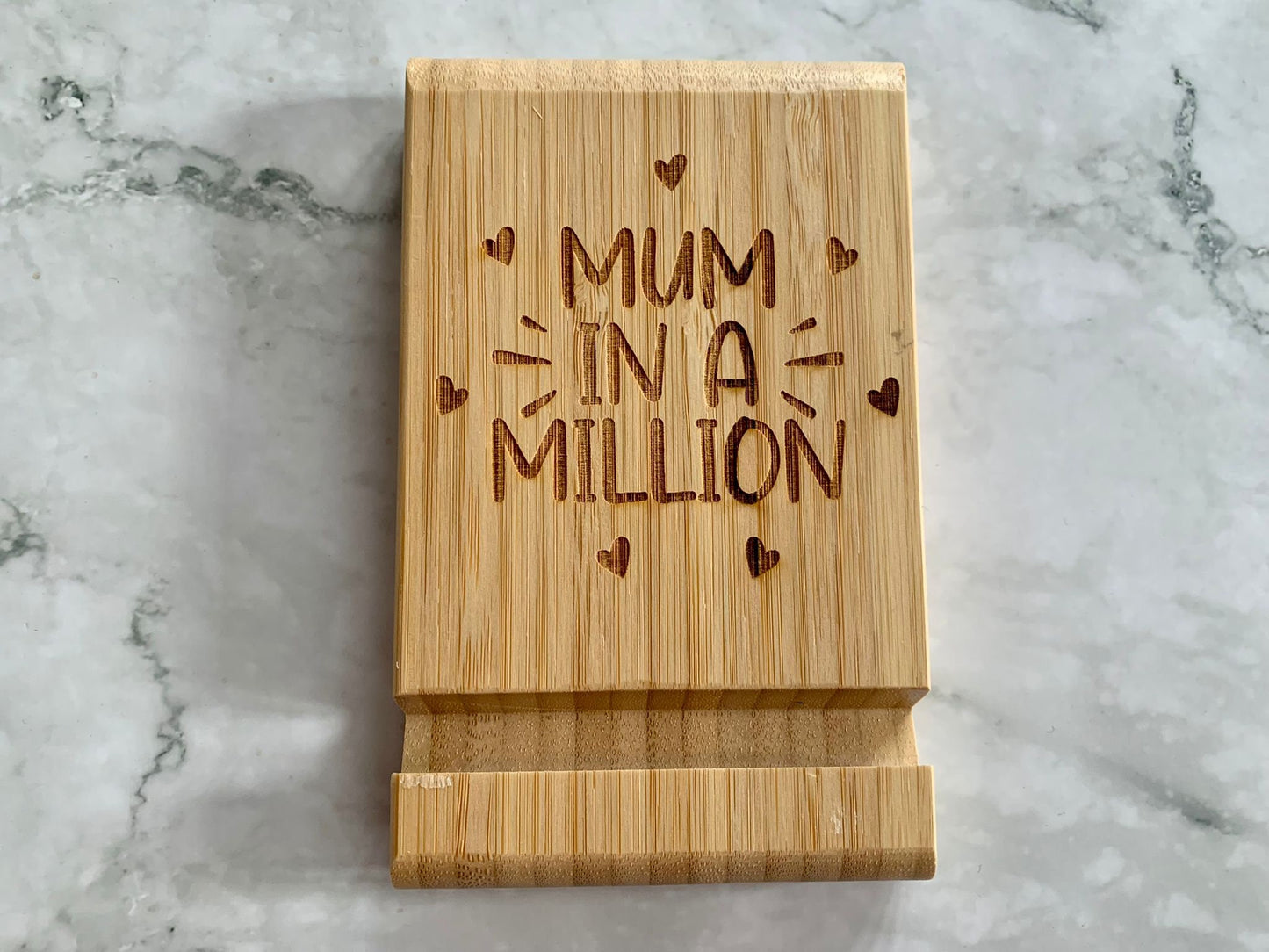 Resplendent Aurora | Personalised Engraved Bamboo Mum in a Million Wooden Phone Holder, iPad Holder, Tablet Holder, iPad Stand, Tablet Stand, Phone Stand