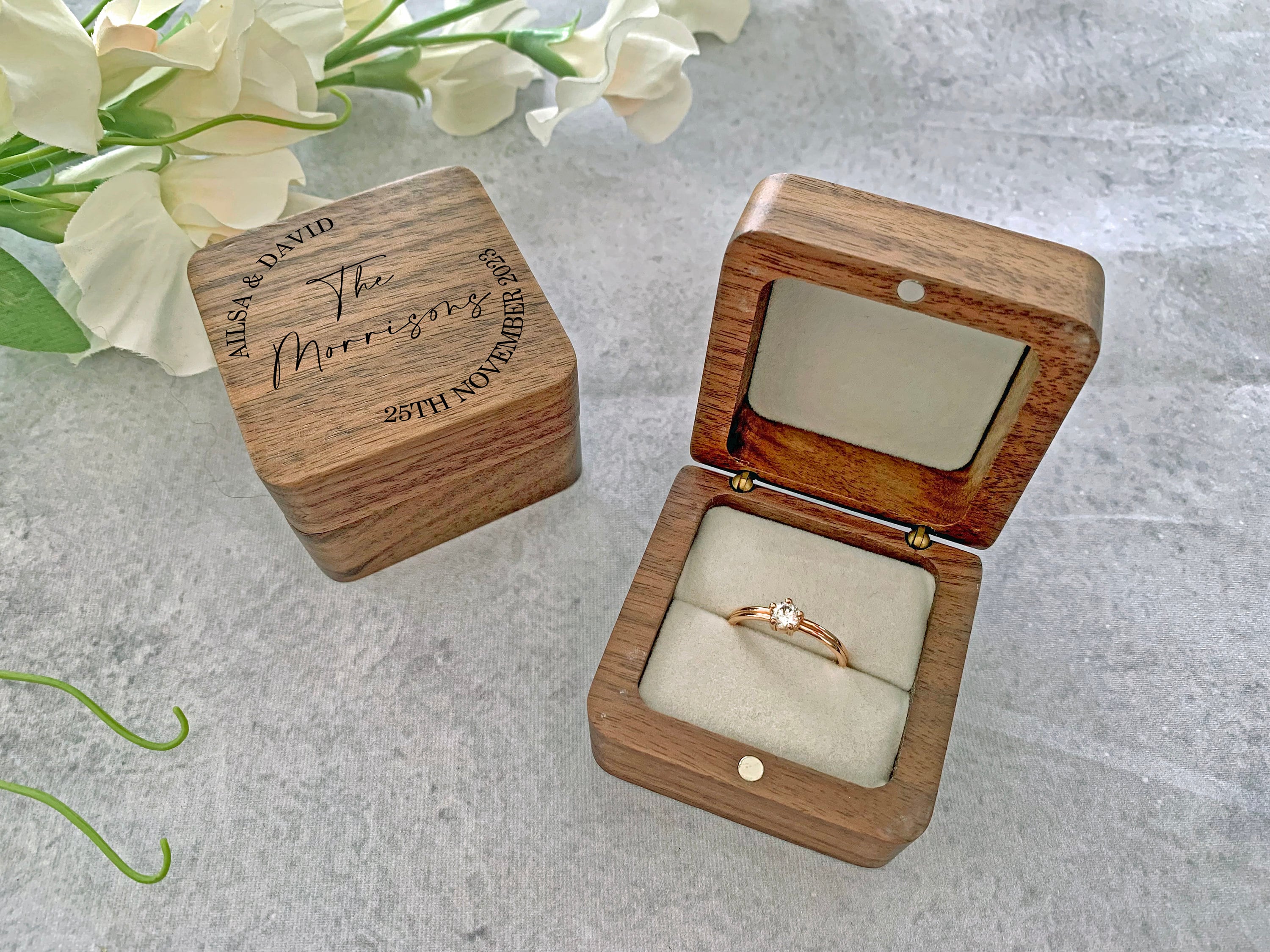 Flower Rotating Ring Box, Proposal Box, Wedding Engagement Ring Box, Jewelry  Storage Box, 's Best | Fruugo UK