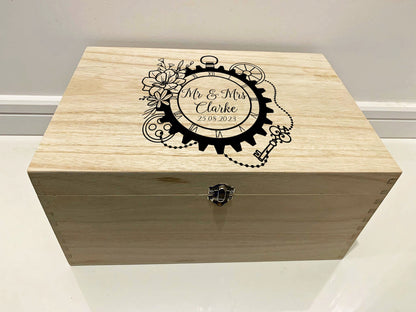 Resplendent Aurora | Personalised Victorian Steampunk Wedding Keepsake Box