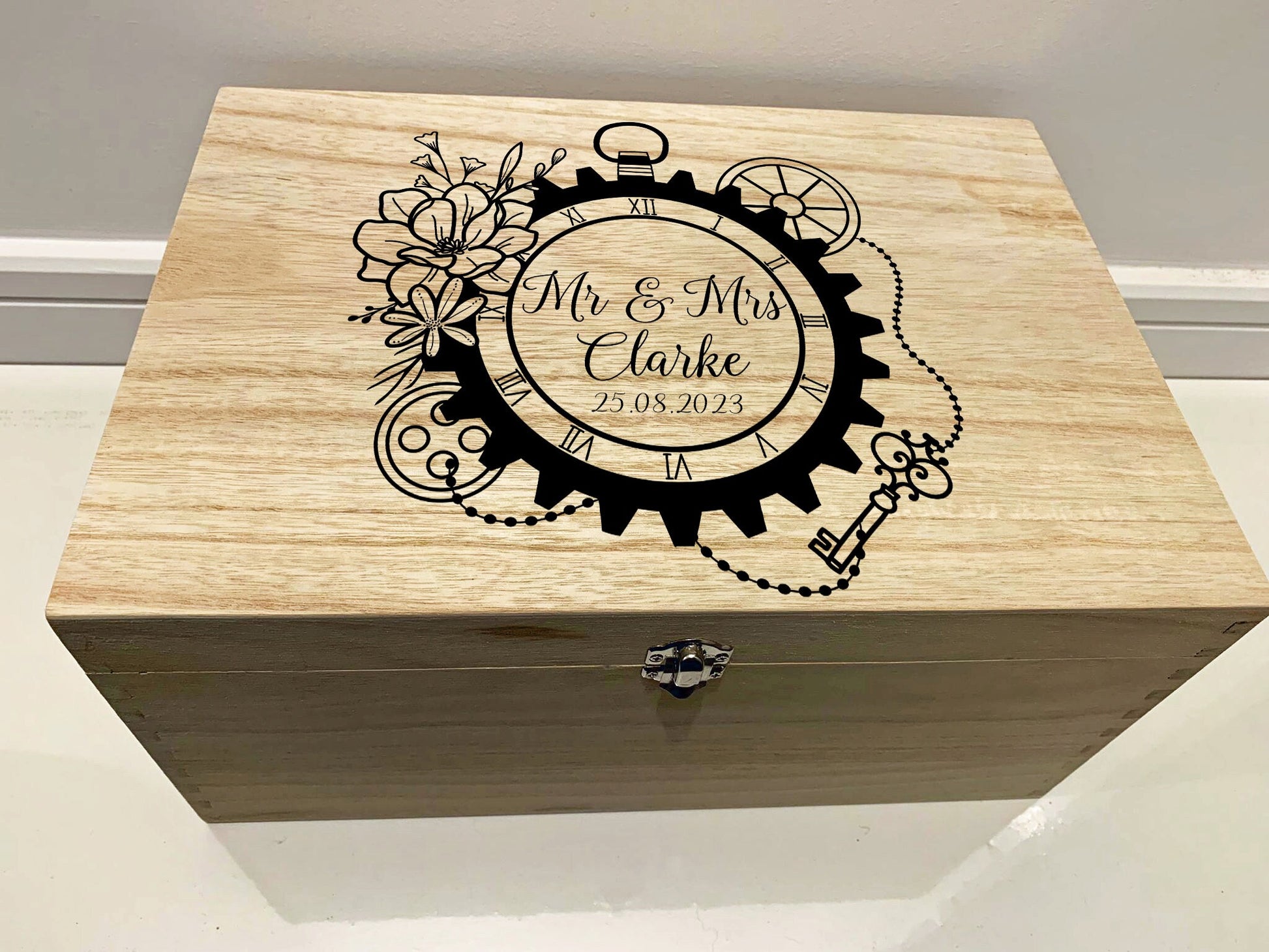 Resplendent Aurora | Personalised Victorian Steampunk Wedding Keepsake Box