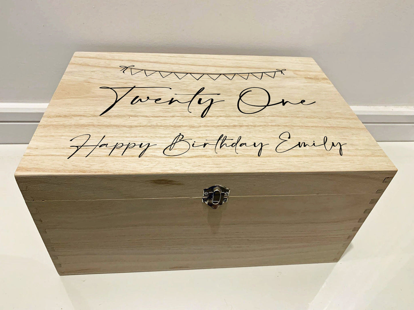 Resplendent Aurora | Personalised Happy Birthday Keepsake Box with Bunting