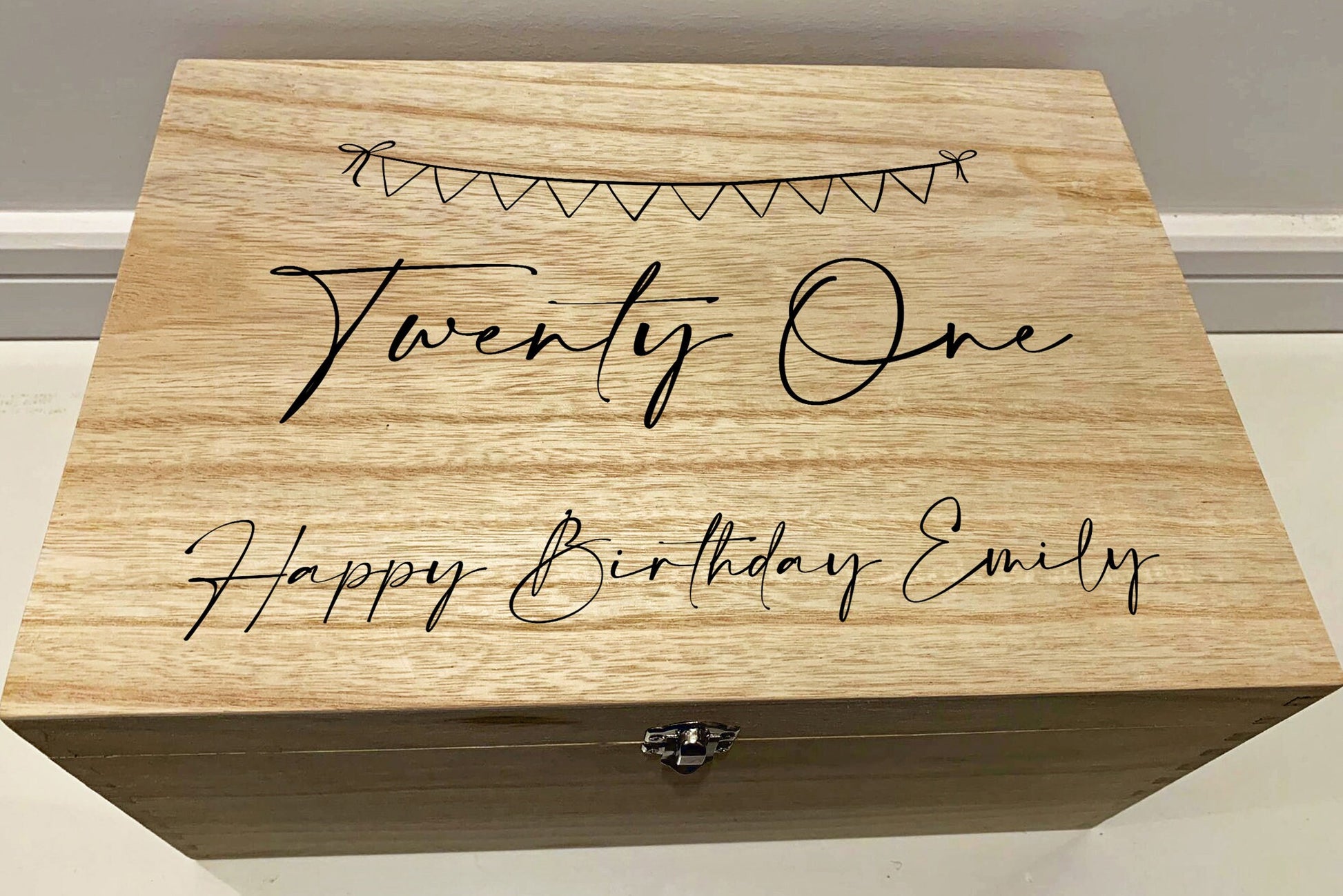 Resplendent Aurora | Personalised Happy Birthday Keepsake Box with Bunting